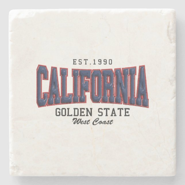 3D California  Stone Coaster (Front)