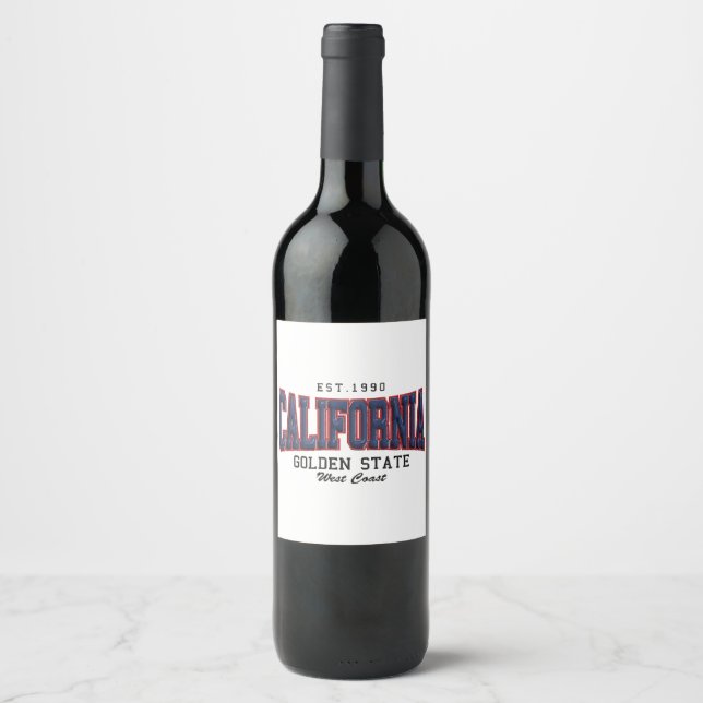 3D California  Wine Label (Front)