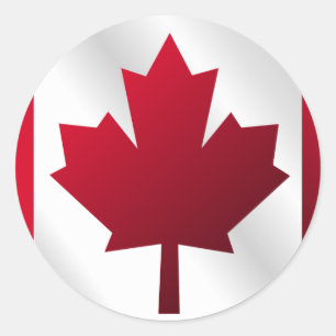 3D Canada Flag Classic Round Sticker