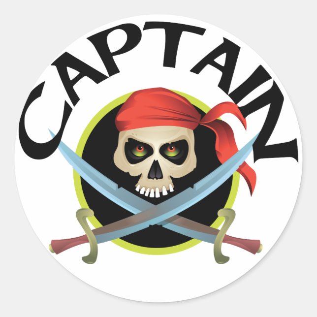 3D Captain Classic Round Sticker (Front)