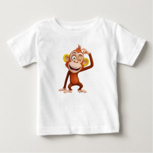  3D Cartoon Monkey Character Baby T-Shirt