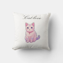 3D cat throw pillow. 