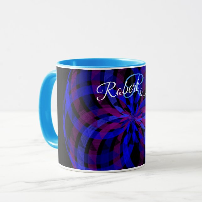 3D Center Flower Petal Geometric Coffee Mug (Front Left)