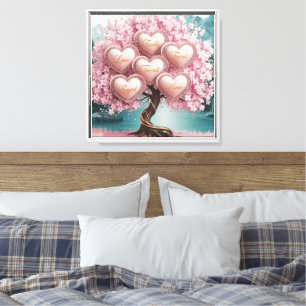 3D Cherry Blossom Tree with Glitter and Intertwine Canvas Print