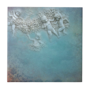 3D Cherubs Ceramic Tile