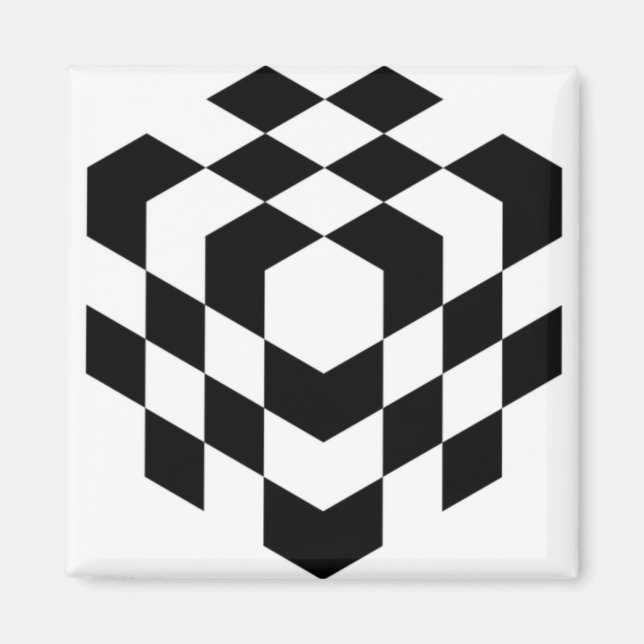 3d chessboard cube magnet (Front)