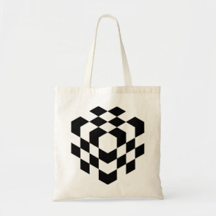 3d chessboard cube tote bag