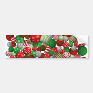 3D Christmas Balls Bumper Sticker