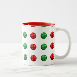 3D Christmas Balls Two-Tone Coffee Mug