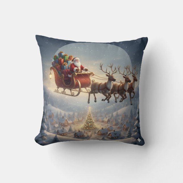 3D Christmas, Kids Holiday, Colorful Gifts Cushion (Front)