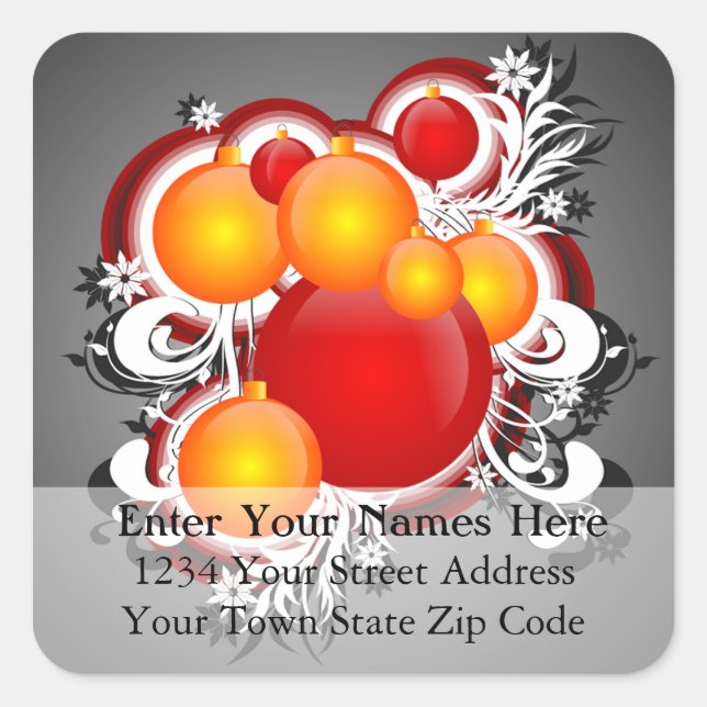3D Christmas Ornaments Address Label (Front)