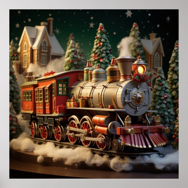 3D Christmas Train Poster (Front)