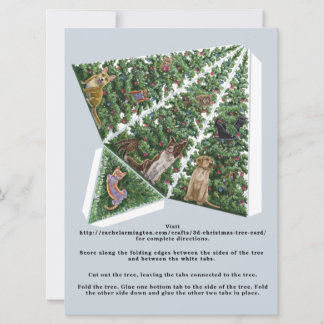 3D Christmas Tree Card with Cats and Dogs Pop Up