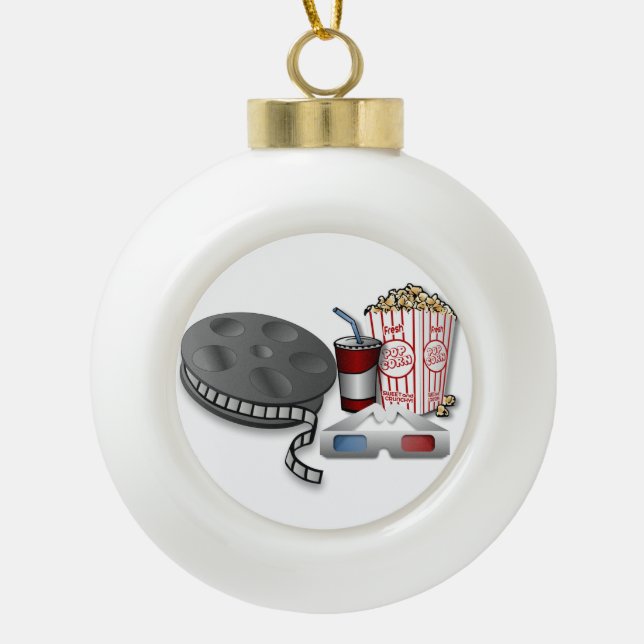 3D Cinema Ceramic Ball Christmas Ornament (Front)