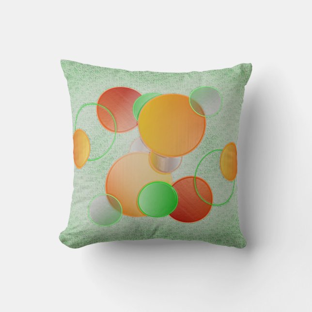 3D Circles (green) Cushion (Front)