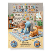 3D Clay Cute Kid and Cat Stretching Educational