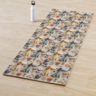 3D clay style seamless pattern with cute dogs Yoga Mat