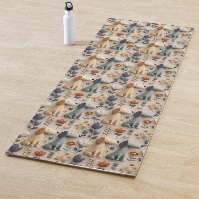 3D clay style seamless pattern with cute dogs Yoga Mat (In Situ)