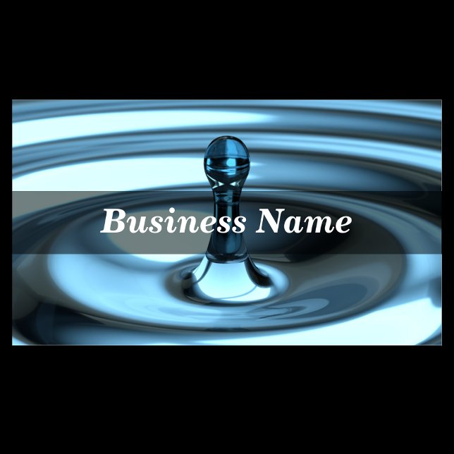 3D Closeup of Perfect Blue Water Drop Business Card (Creator Uploaded)