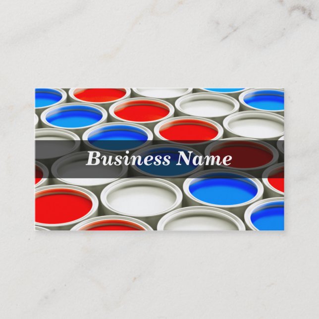 3D Coloured Paint Cans (Alternating Red White Business Card (Front)