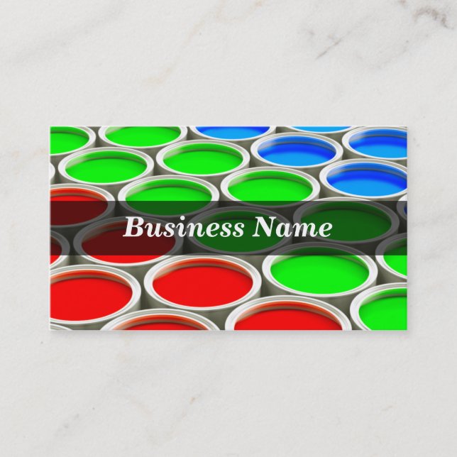 3D Coloured Paint Cans (RGB) Business Card (Front)