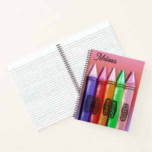 3D Colourful Crayons Notebook