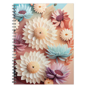 3D Colourful Flowers  Notebook