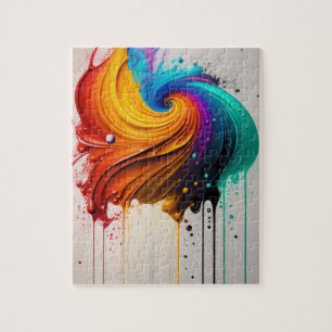 3D Colours Spiral Abstract Geometric Colours Melti Jigsaw Puzzle