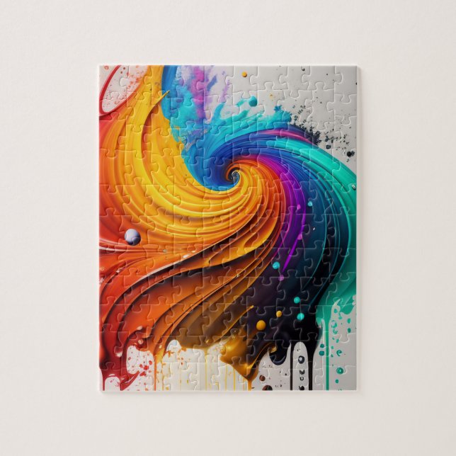 3D Colours Spiral Geometric Abstract Colours Melti Jigsaw Puzzle (Vertical)