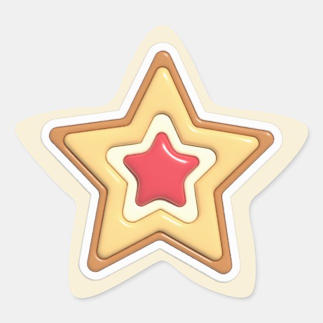 3d Cookie Star Christmas Sticker (Front)