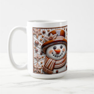 3D Copper Christmas Snowman Coffee Mug