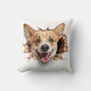 3D Corgi Cracked Hole Cushion
