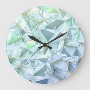 3D crystal triangle, illustrative rendering. Large Clock