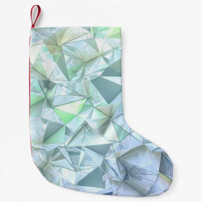 3D crystal triangle, illustrative rendering. Small Christmas Stocking (Front)