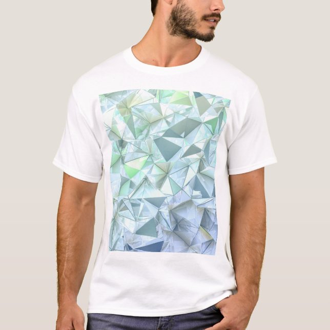 3D crystal triangle, illustrative rendering. T-Shirt (Front)