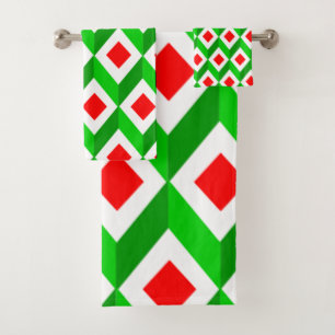 3D Cubes Bath Towel Set