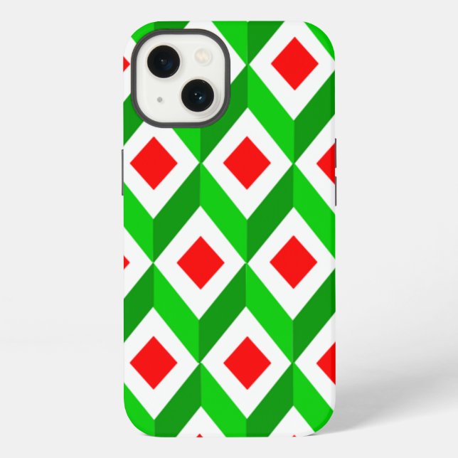 3D Cubes Christmas iPhone Case (Back)
