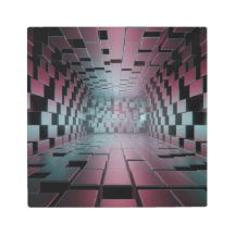 3D Cubes Metal Print