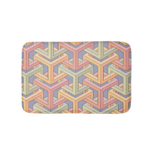 3D Cubes, Optical Illusion Pattern. Bath Mat