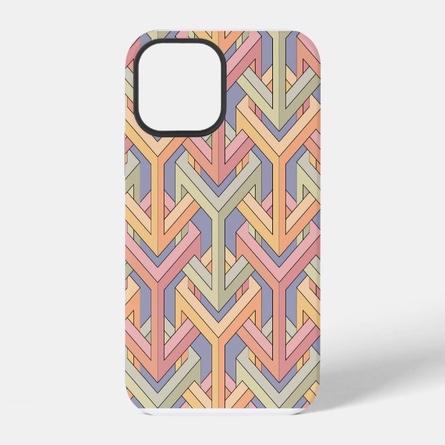 3D Cubes, Optical Illusion Pattern. iPhone Case (Back)