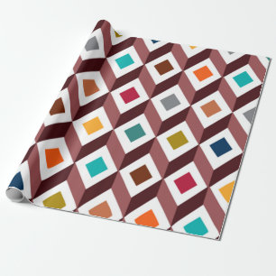 3D Cubes  Wrapping Paper