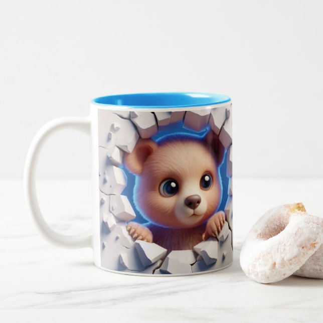 3D Cute Baby Bear Hot Cocoa Coffee Animals Mug (With Donut)