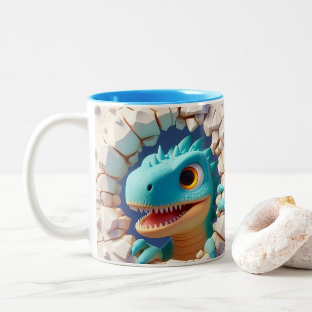 3D Cute Baby Dinosaur Hot Cocoa Coffee Animals Mug (With Donut)