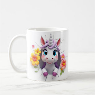 3d cute baby unicorn mug wrap, 3d mug design