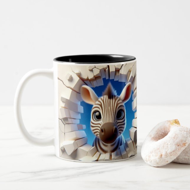 3D Cute Baby Zebra Hot Cocoa Coffee Animals Mug (With Donut)