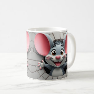 3d cute mouse mug wrap, 3d mug wrap design