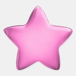 3D Cute Pink Jelly Award Achievement Medal Star Sticker