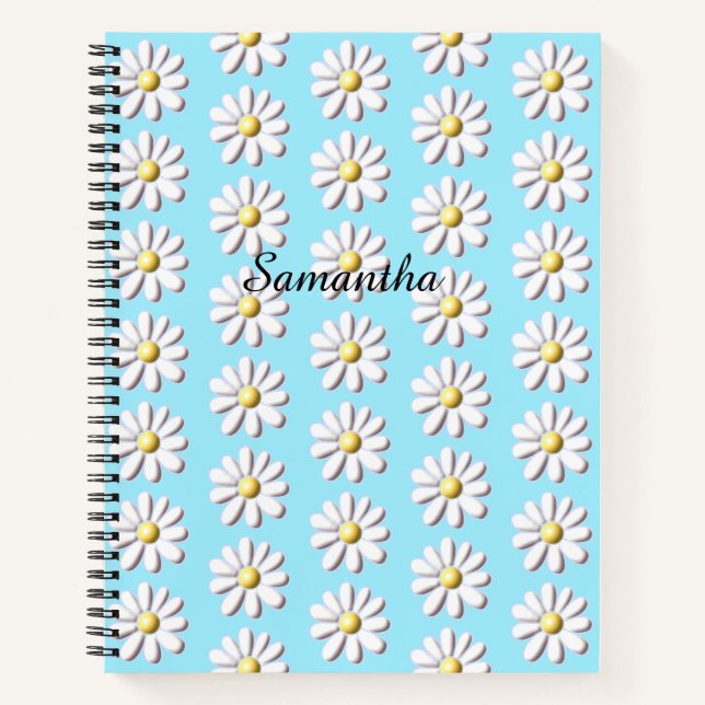 3D Daisy Flower Notebook (Front)