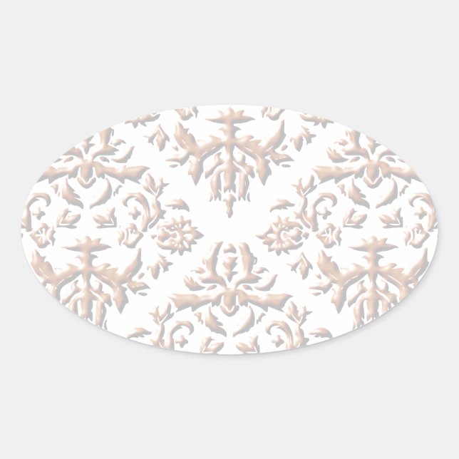 3D Damasks Oval Sticker (Front)