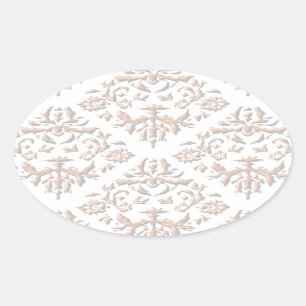 3D Damasks Oval Sticker